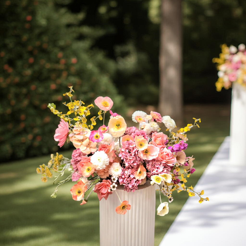 Blooming Beautiful Plinth Arrangement